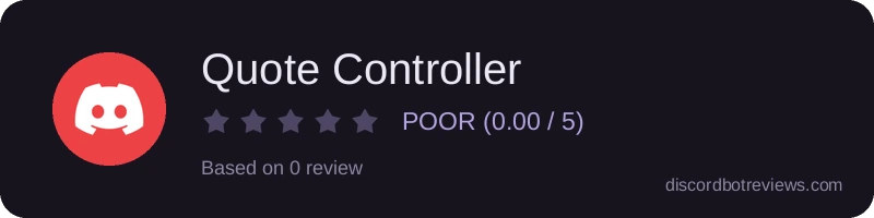 Rating widget preview for Quote Controller