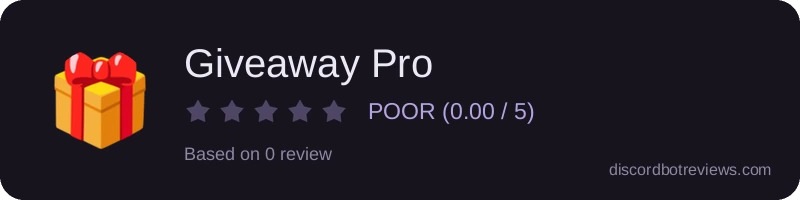 Rating widget preview for Giveaway Pro