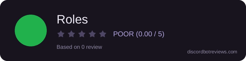 Rating widget preview for Roles