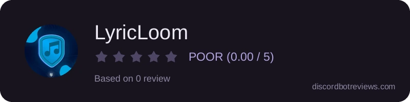 Rating widget preview for LyricLoom
