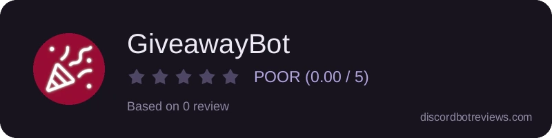 Rating widget preview for GiveawayBot