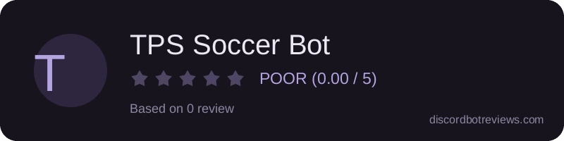 Rating banner for TPS Soccer Bot