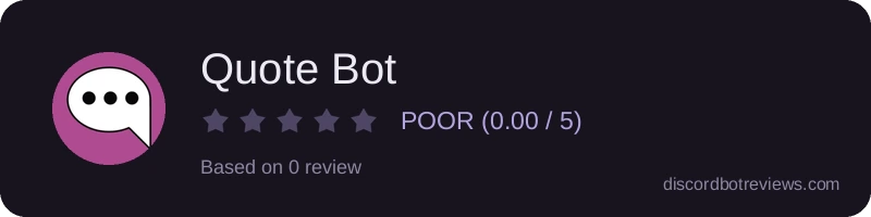 Rating widget preview for Quote Bot