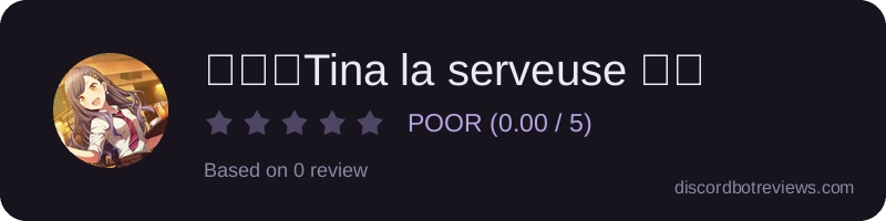 Rating widget preview for ᕱ⑅ᕱTina la serveuse ꒦꒷
