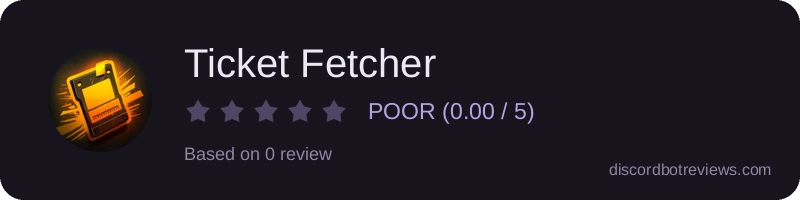 Rating widget preview for Ticket Fetcher
