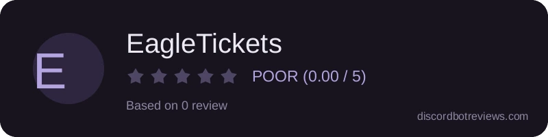 Rating widget preview for EagleTickets