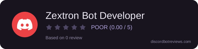 Rating widget preview for Zextron Bot Developer
