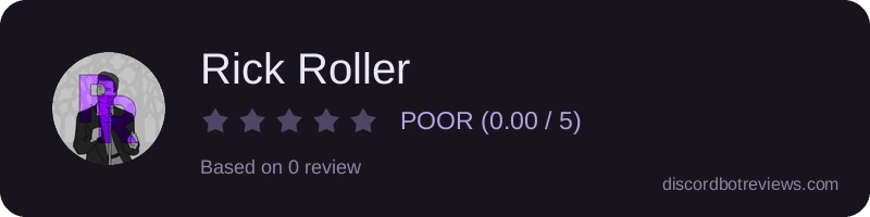 Rating widget preview for Rick Roller