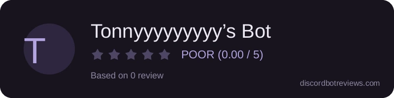 Rating widget preview for Tonnyyyyyyyyy’s Bot