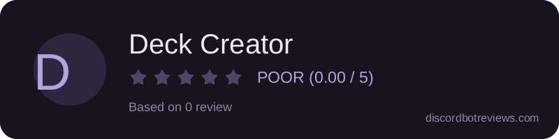 Rating widget preview for Deck Creator