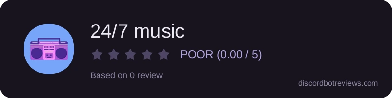 Rating widget preview for 24/7 music