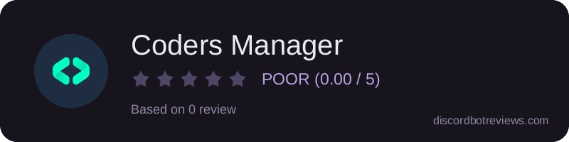 Rating widget preview for Coders Manager