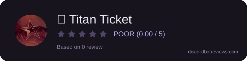 Rating widget preview for ☆ Titan Ticket