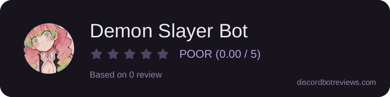 Rating widget preview for Demon Slayer Bot