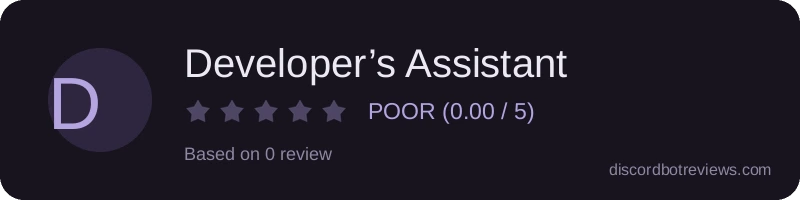 Rating widget preview for Developer’s Assistant