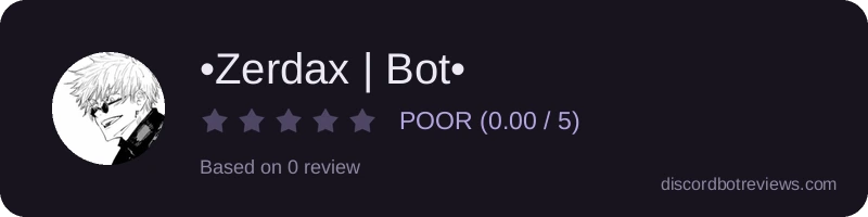 Rating widget preview for •Zerdax | Bot•