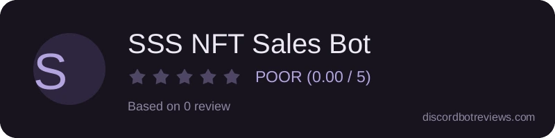 Rating widget preview for SSS NFT Sales Bot
