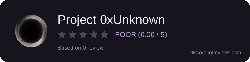 Rating widget preview for Project 0xUnknown
