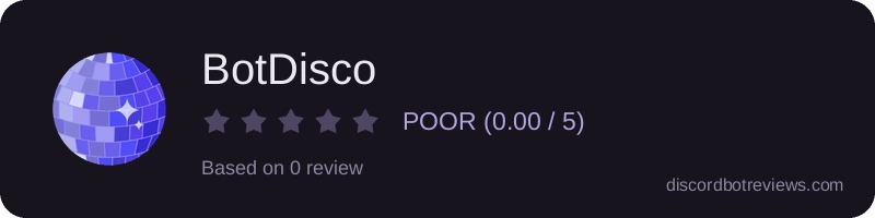 Rating widget preview for BotDisco