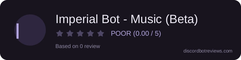 Rating widget preview for Imperial Bot - Music (Beta)
