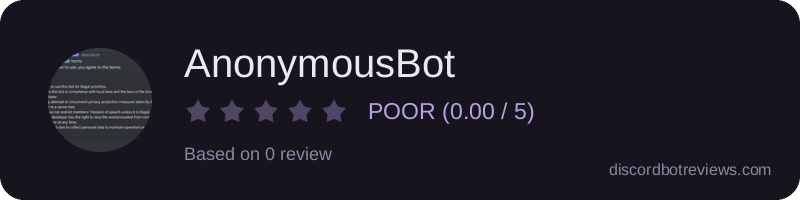 Rating widget preview for AnonymousBot