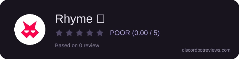 Rating widget preview for Rhyme 💕