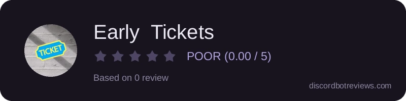 Rating widget preview for Early  Tickets