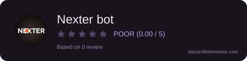 Rating widget preview for Nexter bot