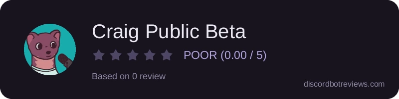 Rating widget preview for Craig Public Beta