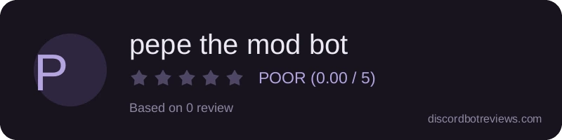 Rating widget preview for pepe the mod bot