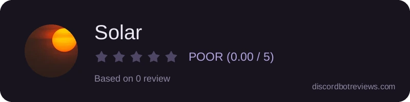 Rating widget preview for Solar
