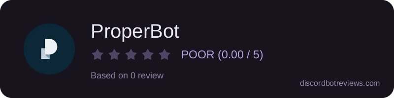 Rating widget preview for ProperBot
