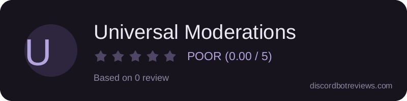 Rating widget preview for Universal Moderations