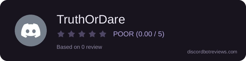 Rating widget preview for TruthOrDare
