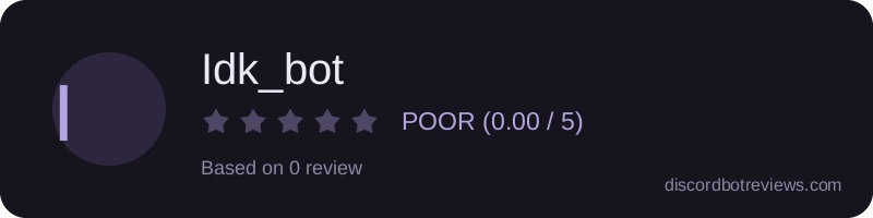 Rating widget preview for Idk_bot