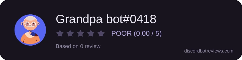 Rating widget preview for Grandpa bot#0418