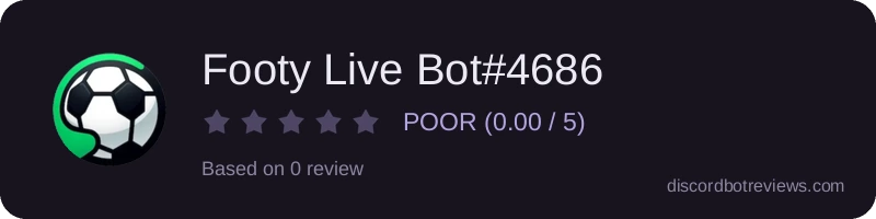 Rating widget preview for Footy Live Bot#4686