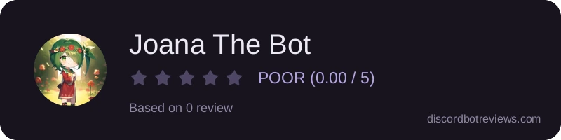 Rating widget preview for Joana The Bot