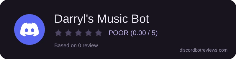 Rating widget preview for Darryl's Music Bot