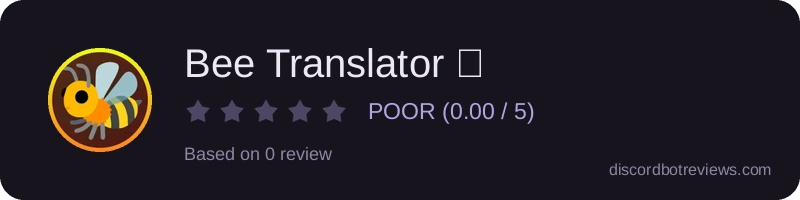Rating banner for Bee Translator 🐝