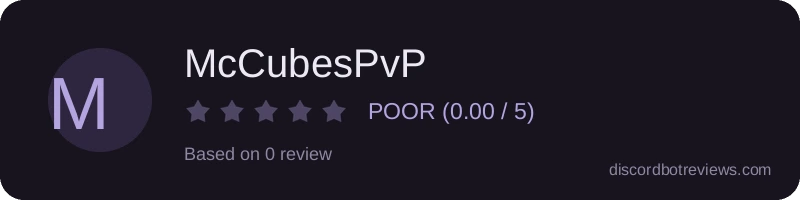 Rating widget preview for McCubesPvP