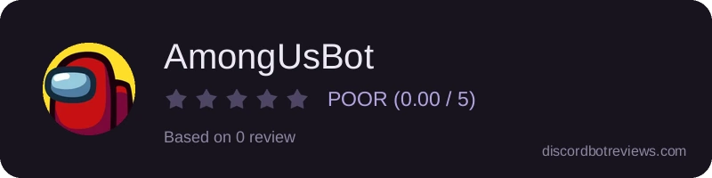 Rating widget preview for AmongUsBot