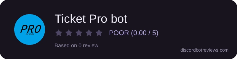 Rating widget preview for Ticket Pro bot