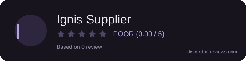 Rating widget preview for Ignis Supplier