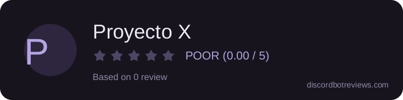 Rating widget preview for Proyecto X