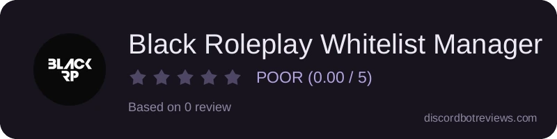 Rating widget preview for Black Roleplay Whitelist Manager