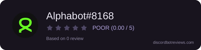Rating widget preview for Alphabot#8168