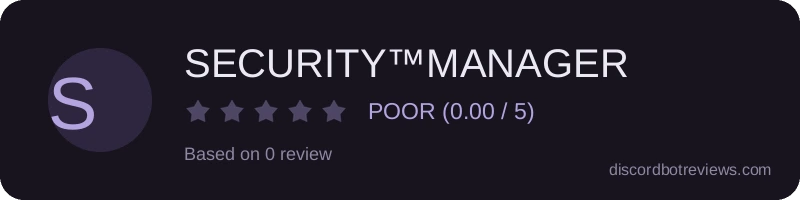 Rating widget preview for SECURITY™MANAGER