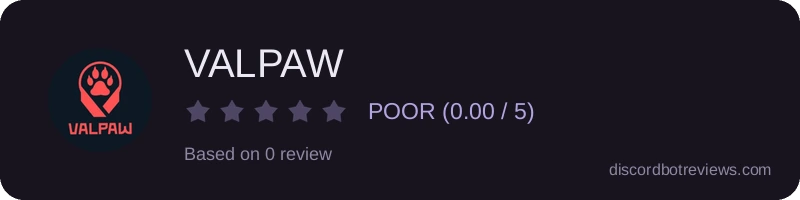 Rating widget preview for VALPAW