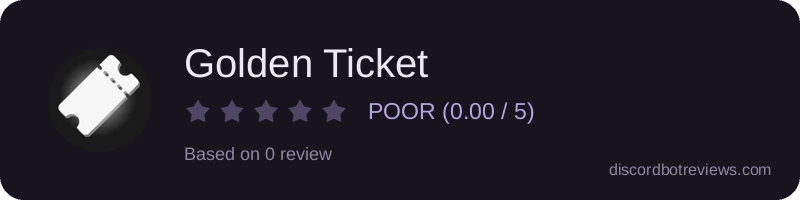 Rating widget preview for Golden Ticket